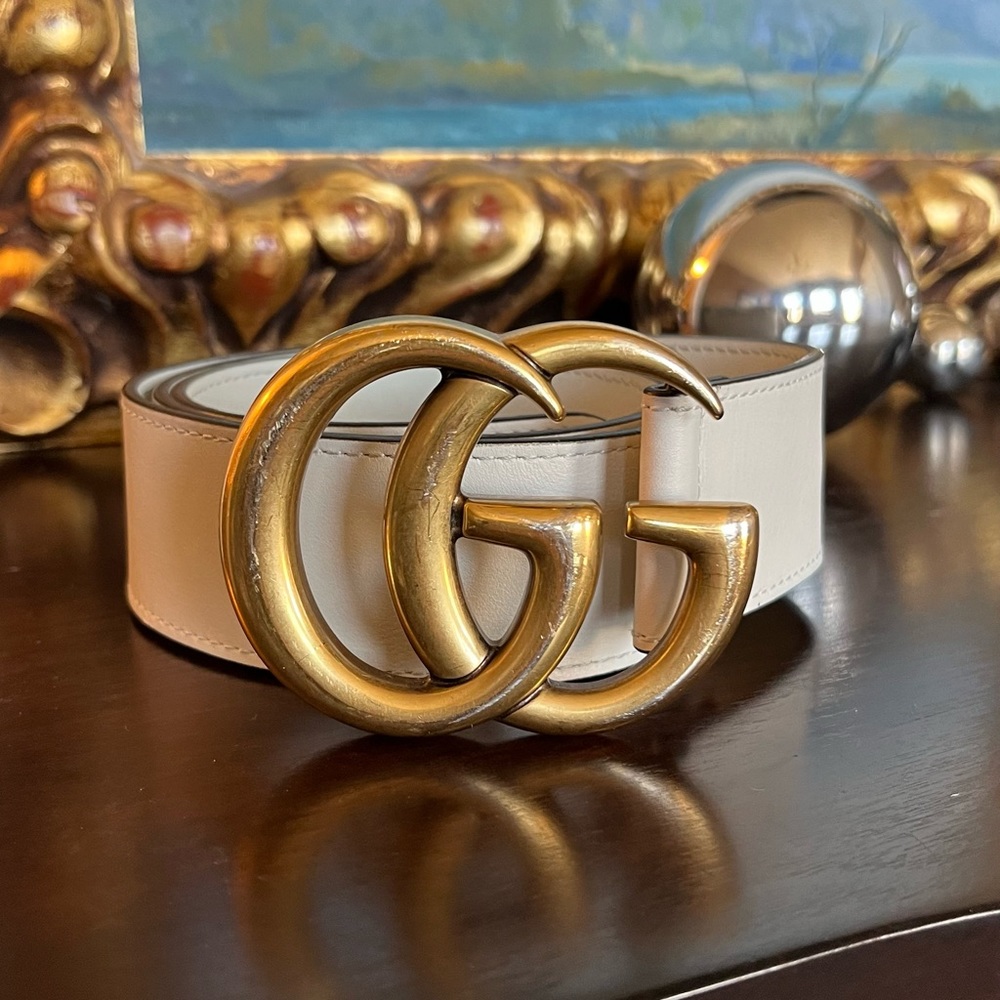 Gucci Belt White/Ivory Size 85/34 1.5 inch